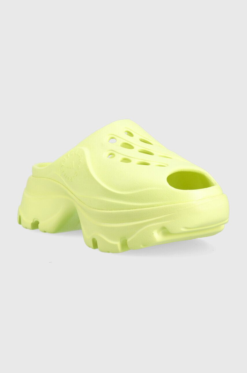 adidas by Stella McCartney papuci x Clog Frozen femei culoarea verde cu platforma - Pled.ro