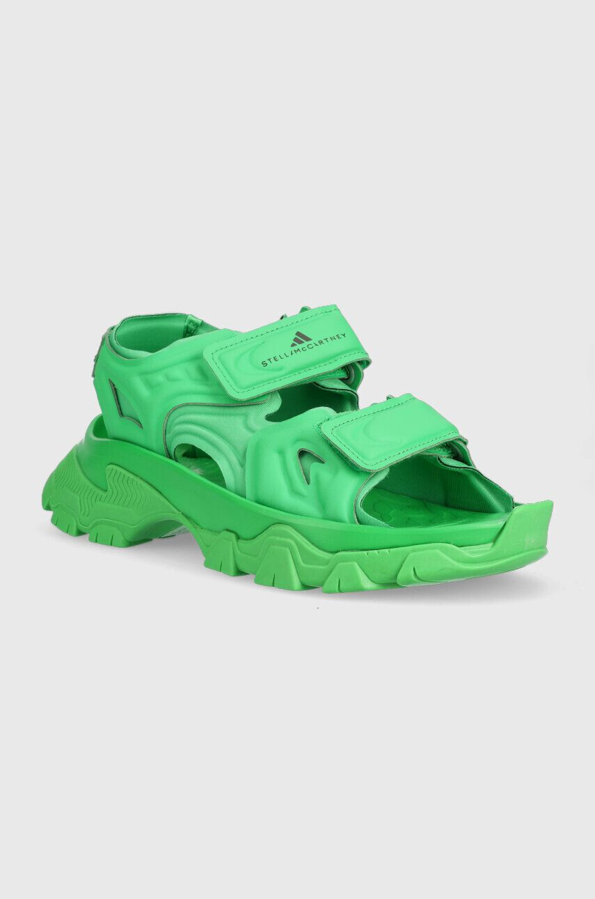 adidas by Stella McCartney sandale aSMC Hika femei culoarea verde cu platforma - Pled.ro