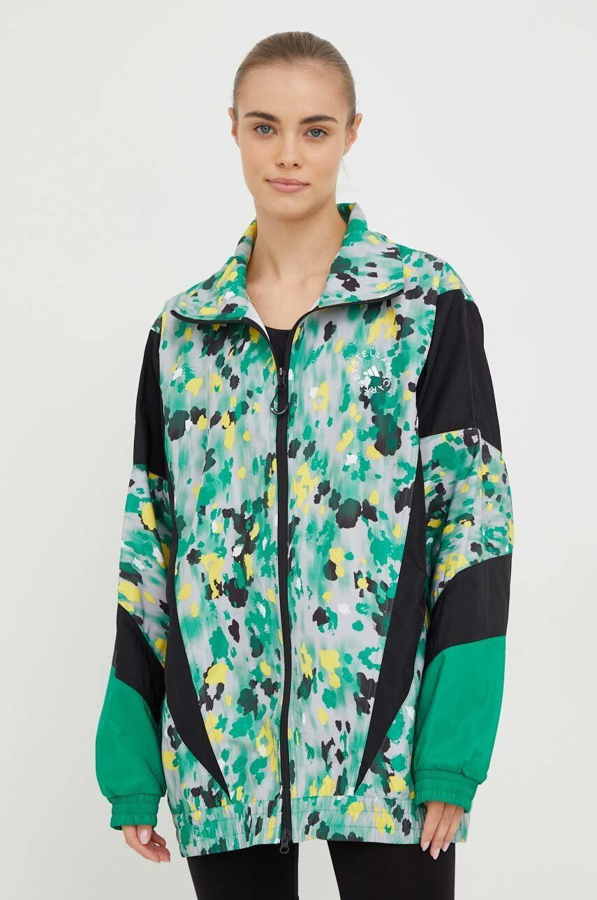 adidas by Stella McCartney windbreaker culoarea verde de tranzitie oversize - Pled.ro