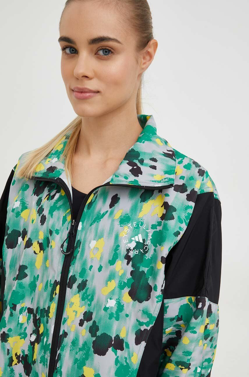 adidas by Stella McCartney windbreaker culoarea verde de tranzitie oversize - Pled.ro