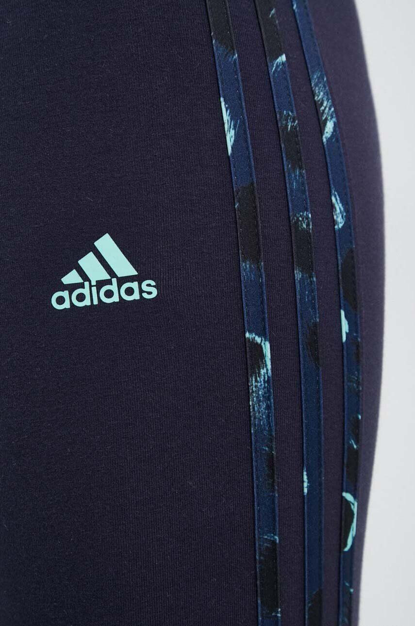 adidas colanti femei culoarea albastru marin cu imprimeu - Pled.ro