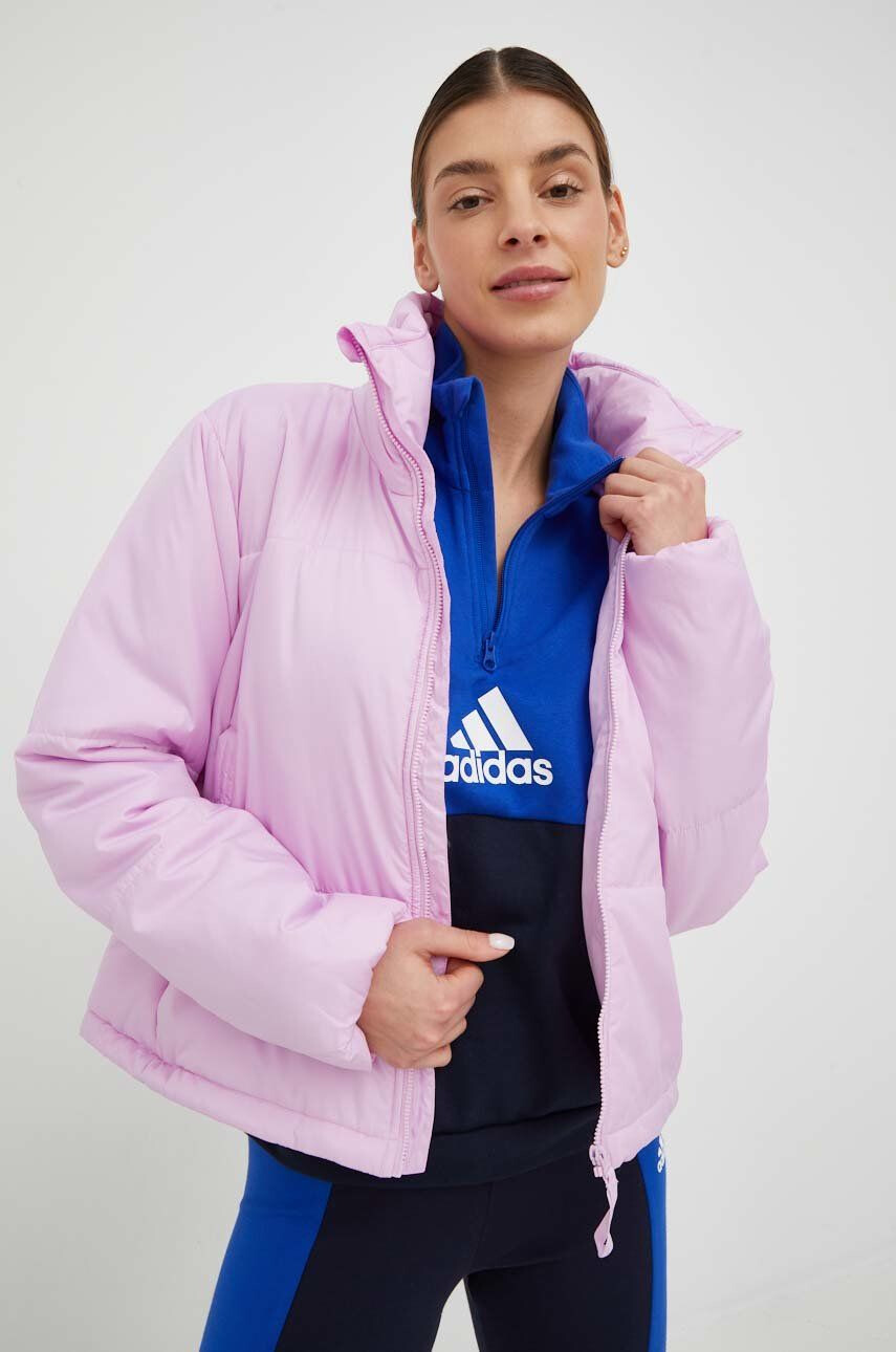 adidas geaca femei culoarea roz de iarna - Pled.ro