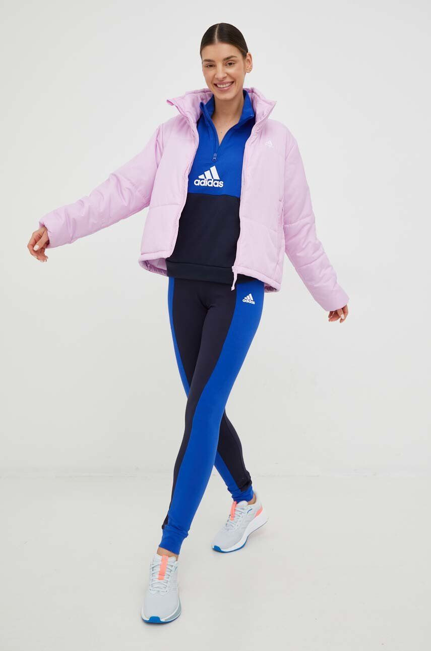 adidas geaca femei culoarea roz de iarna - Pled.ro