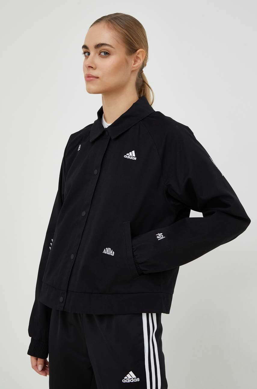 adidas geaca femei culoarea negru de tranzitie - Pled.ro