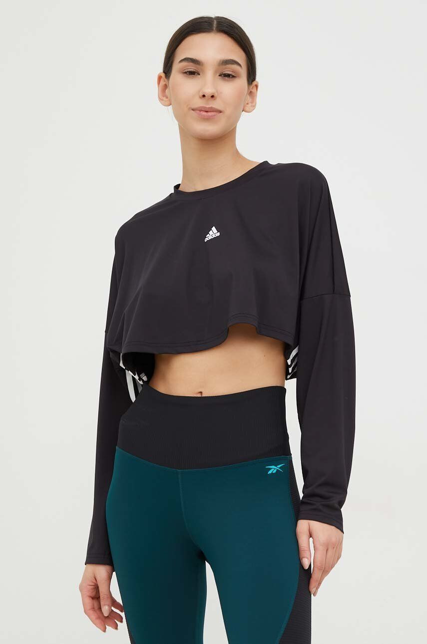 adidas mânecă lungă de antrenament Hyperglam culoarea negru - Pled.ro