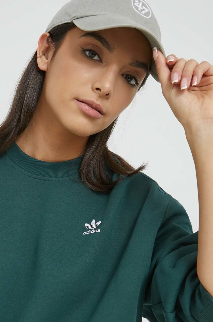 adidas Originals bluza Always Original femei culoarea verde cu imprimeu - Pled.ro