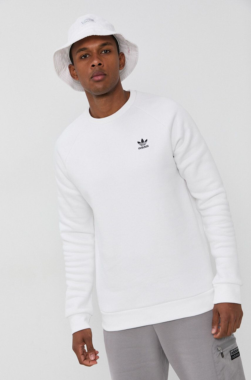 adidas Originals Bluză H34644 bărbați culoarea alb cu imprimeu H34644-WHITE - Pled.ro