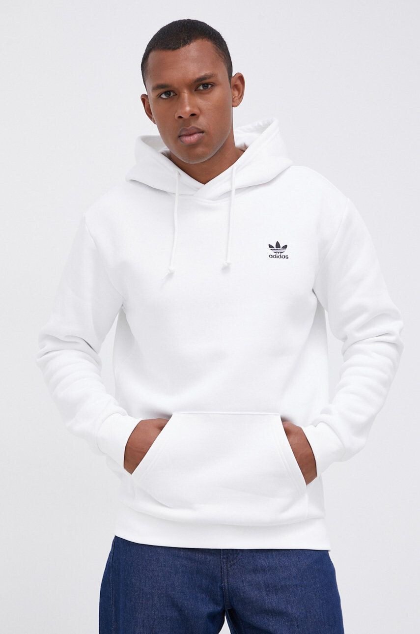 adidas Originals Bluză H34649 bărbați culoarea alb material neted H34649-WHITE - Pled.ro