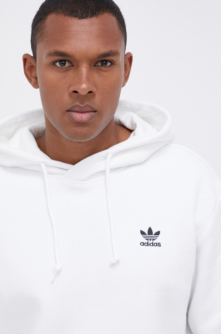 adidas Originals Bluză H34649 bărbați culoarea alb material neted H34649-WHITE - Pled.ro