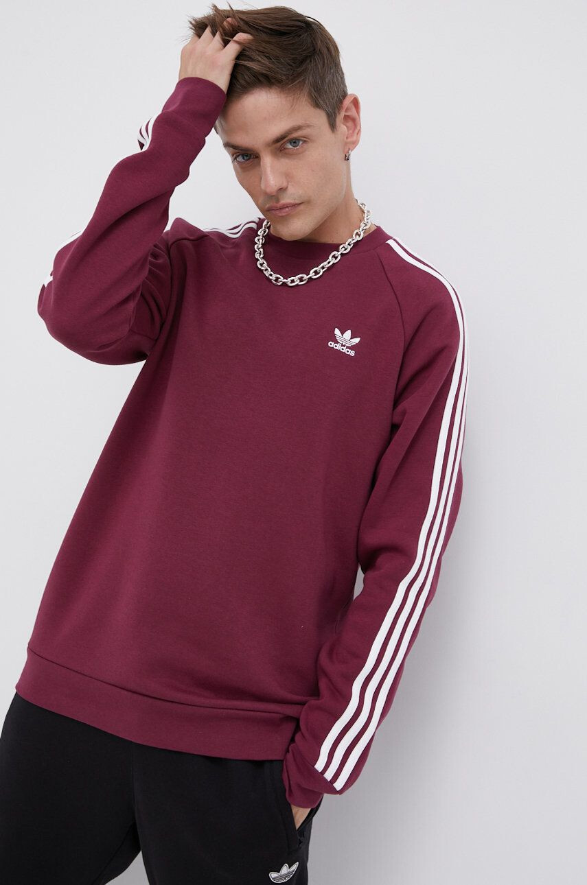 adidas Originals bluza femei culoarea alb cu glugă cu imprimeu - Pled.ro