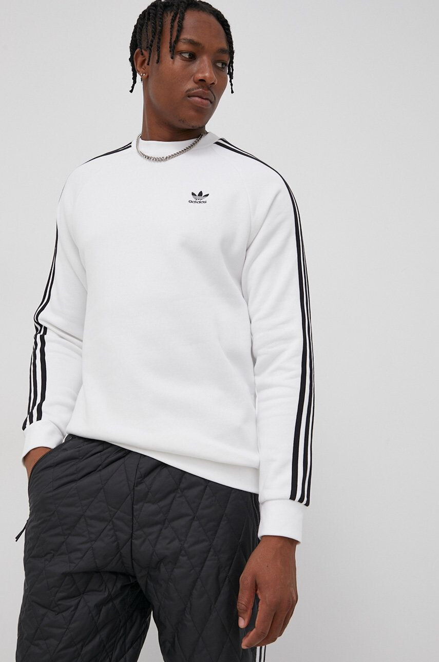 adidas Originals Bluză HE9483 bărbați culoarea alb material neted - Pled.ro