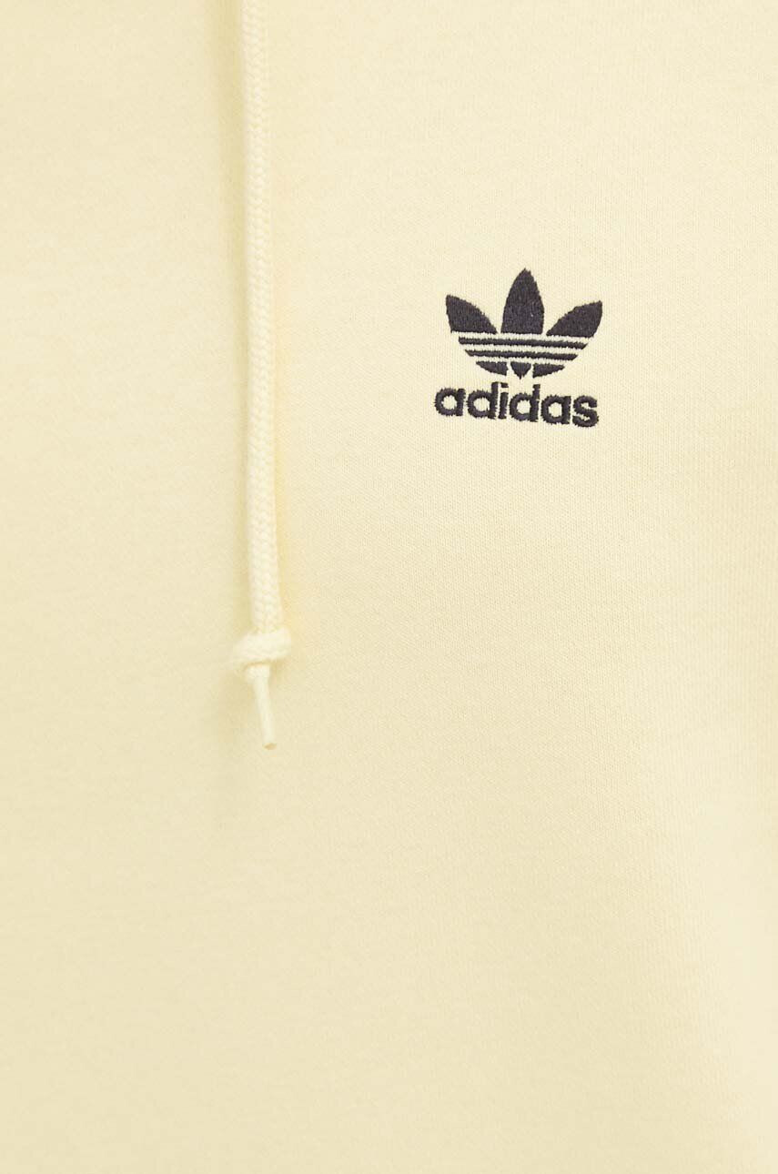 adidas Originals bluza barbati culoarea galben cu glugă cu imprimeu - Pled.ro