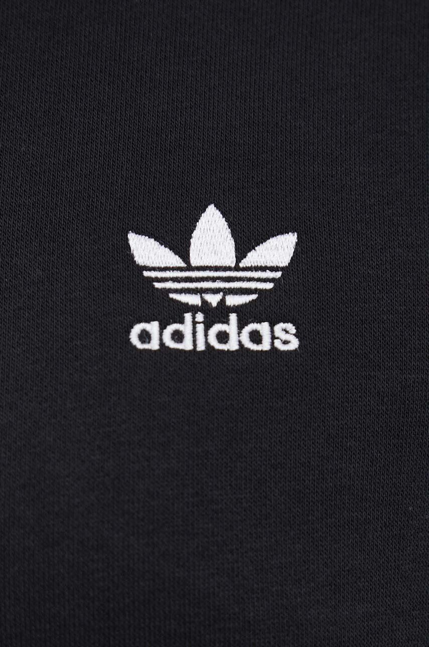 adidas Originals bluza barbati culoarea negru cu glugă cu imprimeu - Pled.ro