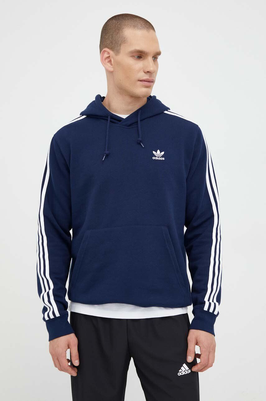 adidas Originals bluza barbati culoarea albastru marin cu glugă modelator - Pled.ro