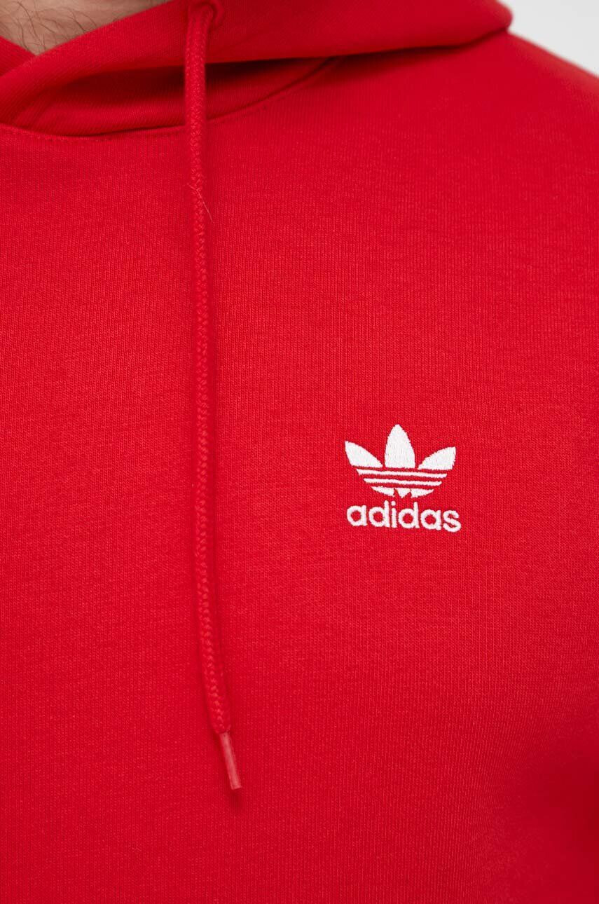 adidas Originals bluza barbati culoarea rosu cu glugă cu imprimeu - Pled.ro