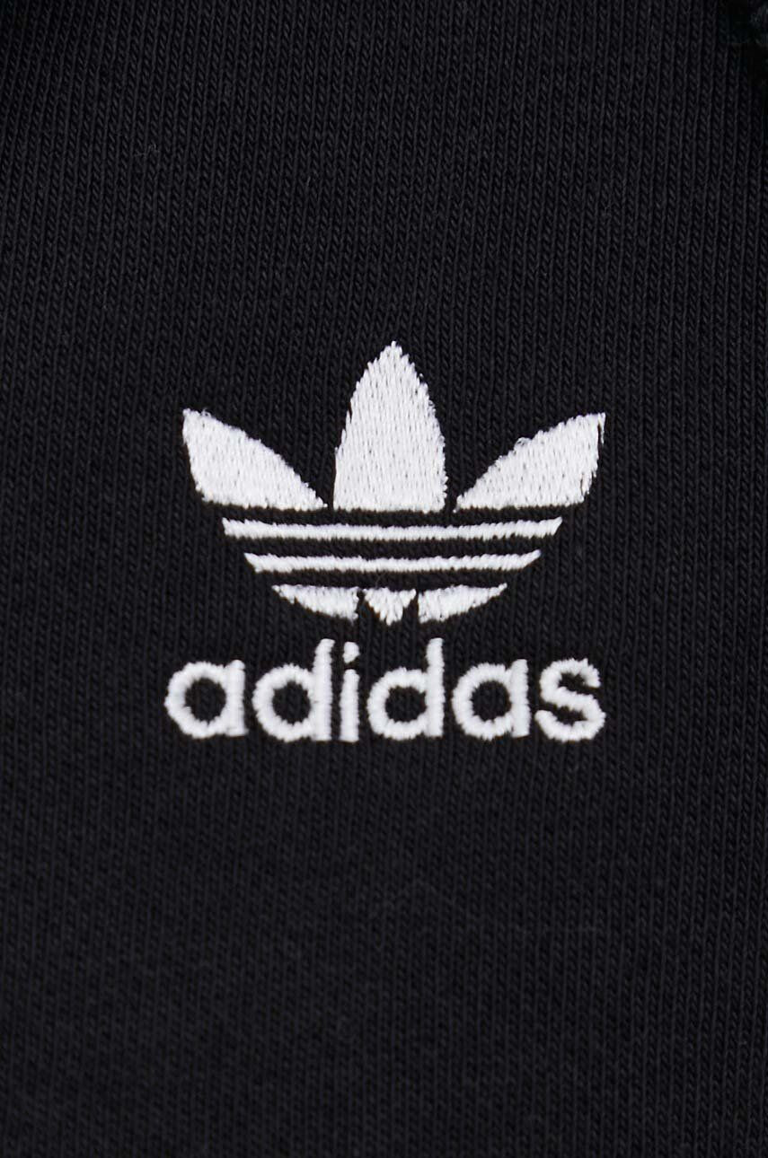 adidas Originals bluza barbati culoarea negru cu glugă neted - Pled.ro