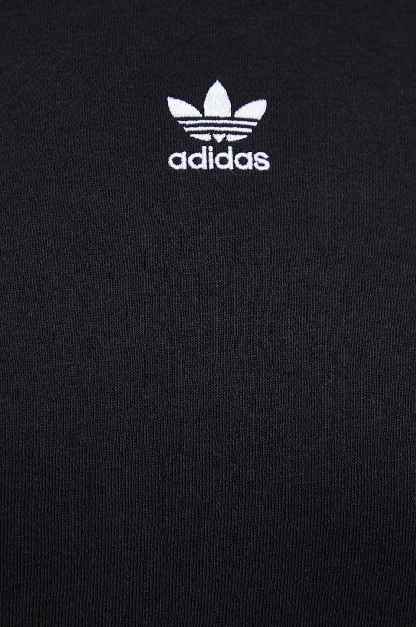 adidas Originals bluza femei culoarea negru cu glugă neted - Pled.ro