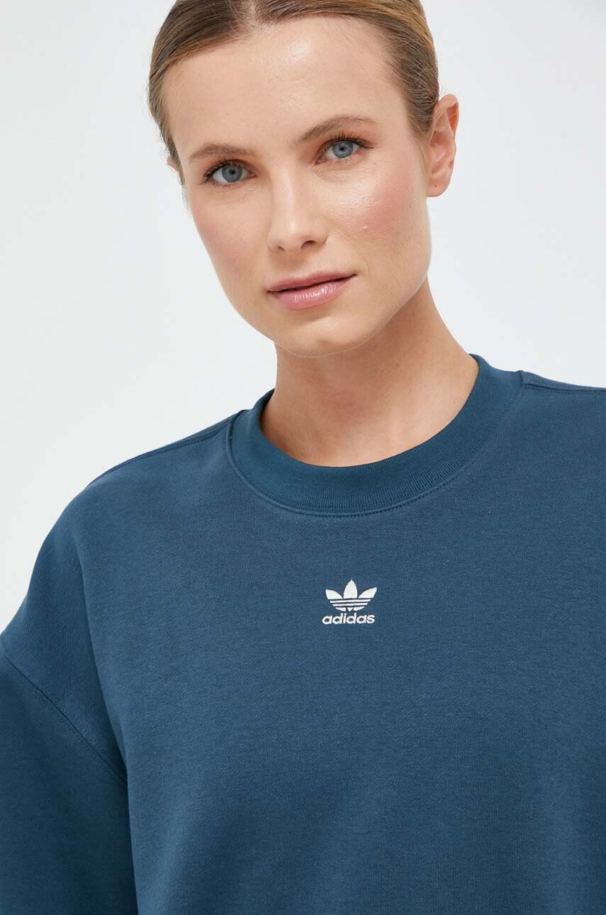 adidas Originals bluza femei culoarea turcoaz cu imprimeu - Pled.ro