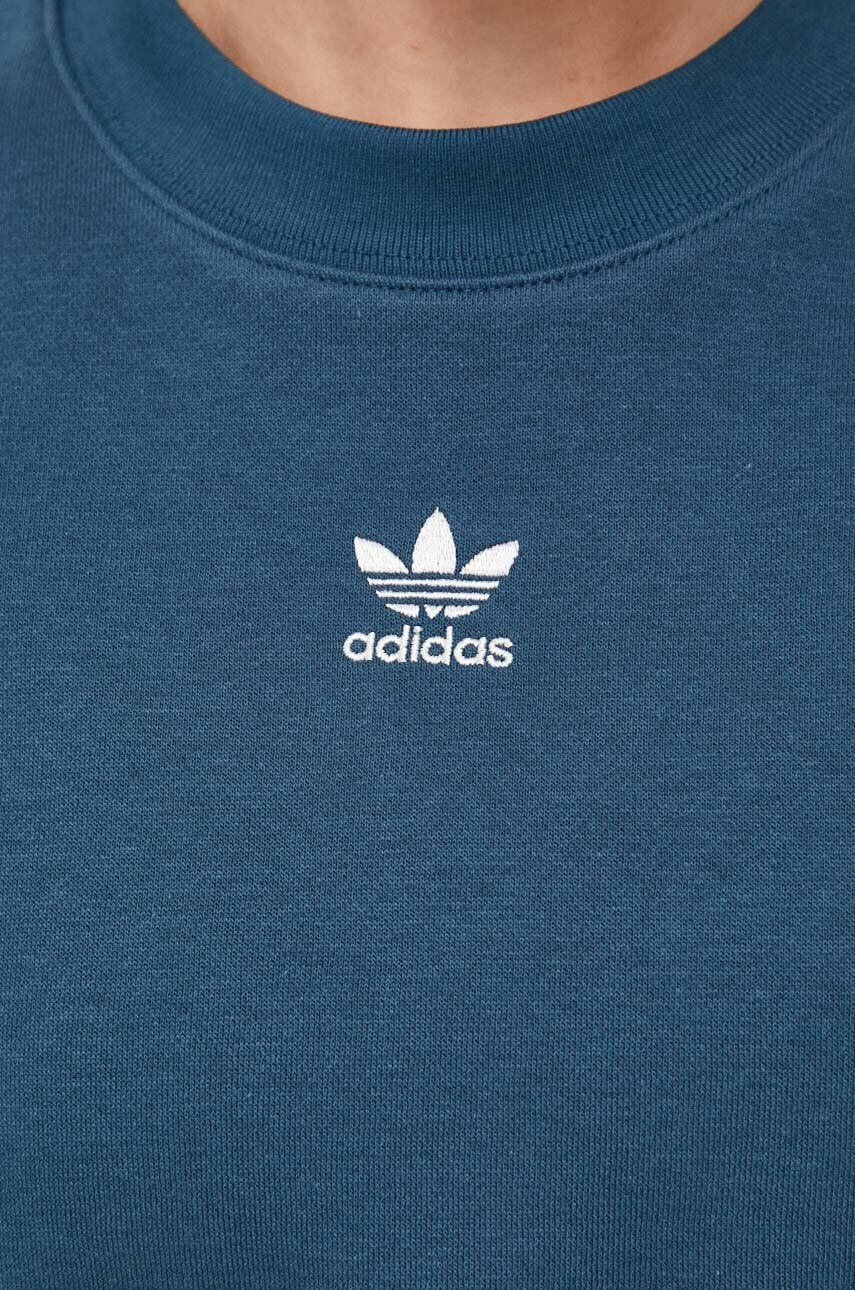 adidas Originals bluza femei culoarea turcoaz cu imprimeu - Pled.ro