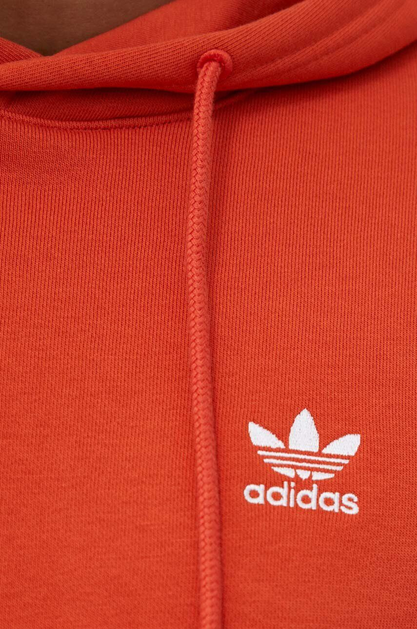 adidas Originals bluza barbati culoarea portocaliu cu glugă neted - Pled.ro