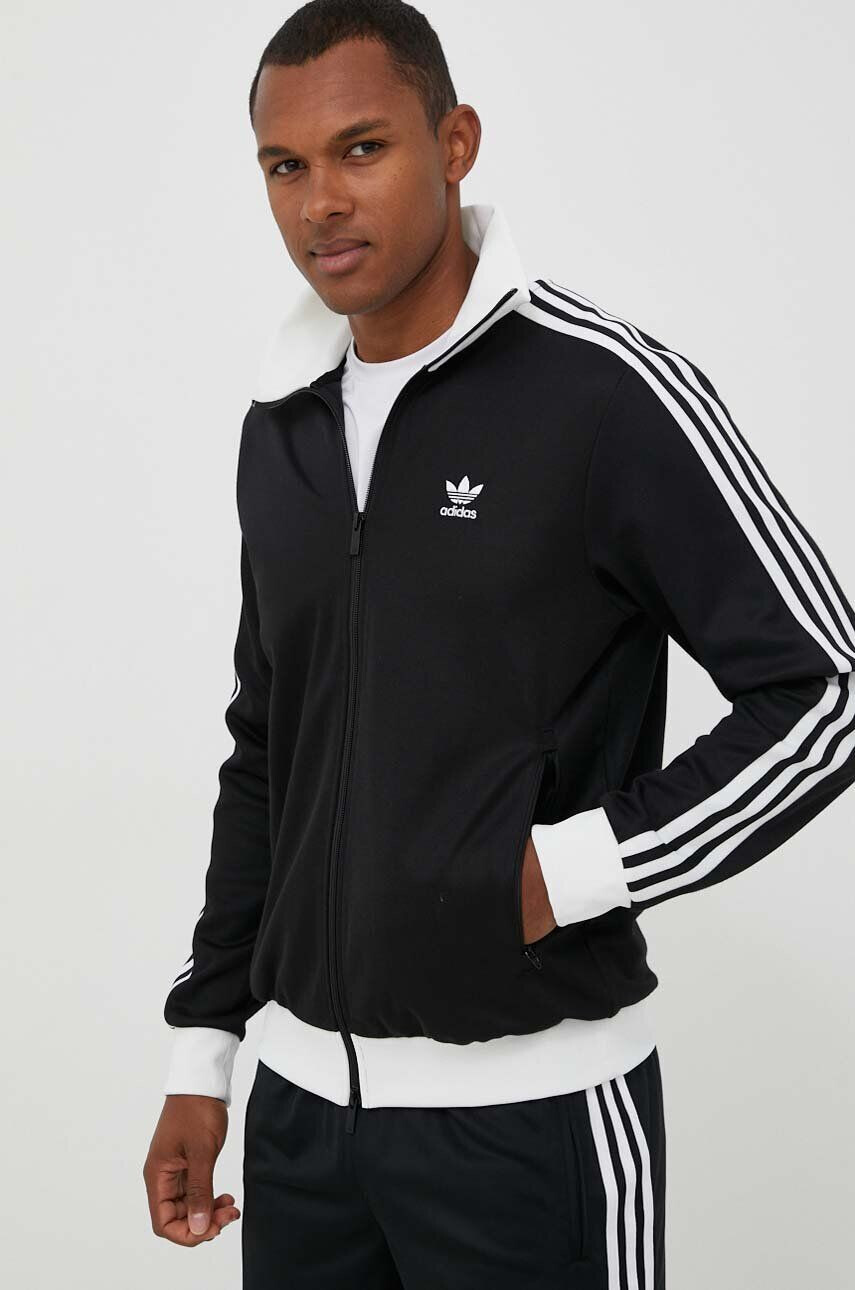 adidas Originals bluza femei culoarea negru cu glugă modelator - Pled.ro