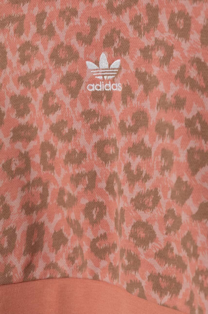 adidas Originals bluza copii culoarea roz cu glugă modelator - Pled.ro