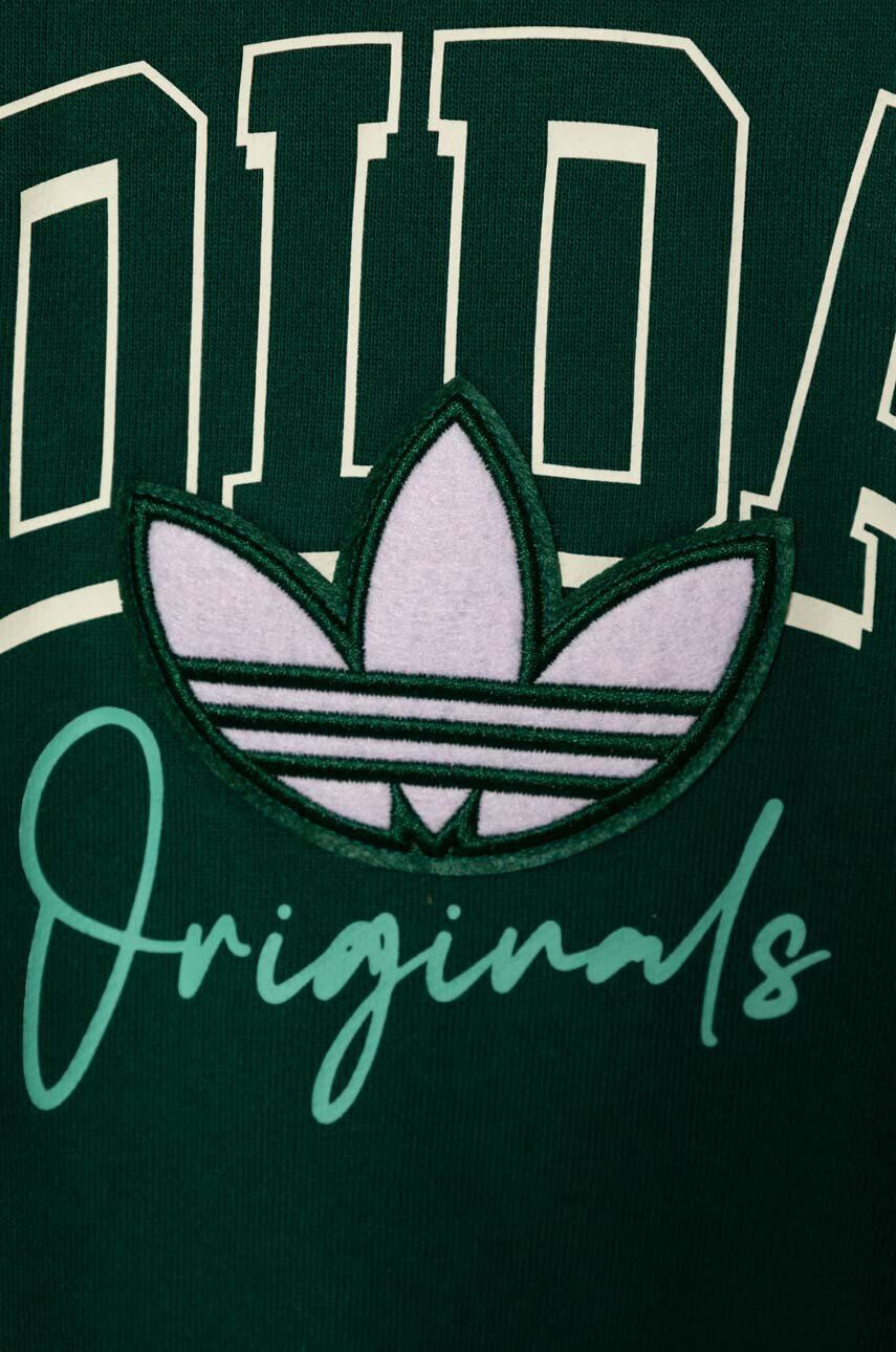 adidas Originals bluza copii culoarea verde cu imprimeu - Pled.ro