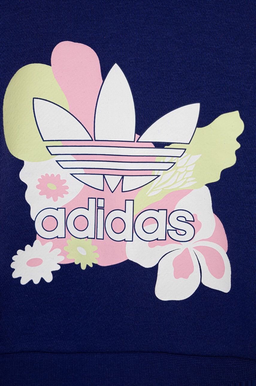 adidas Originals bluza copii HF7470 culoarea albastru marin cu imprimeu - Pled.ro