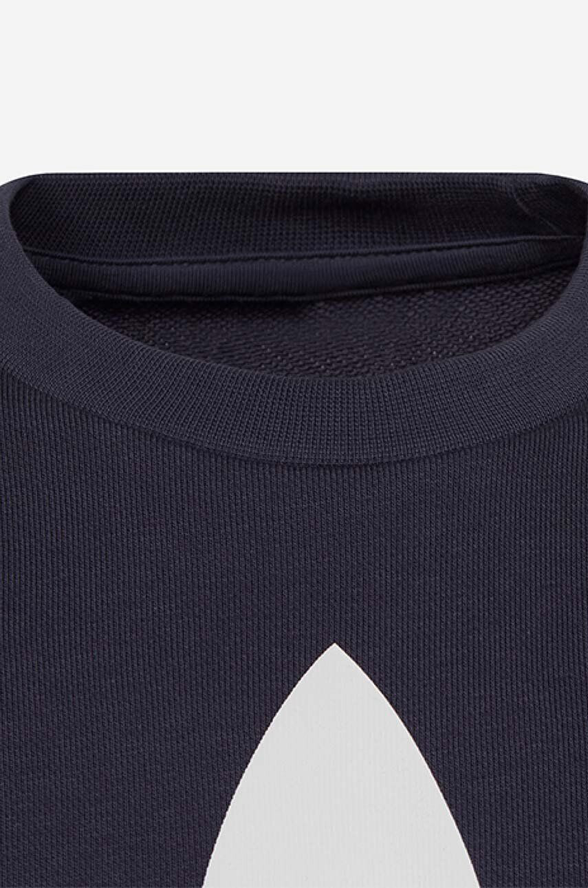 adidas Originals bluza copii TREFOIL CREW culoarea albastru marin cu imprimeu - Pled.ro