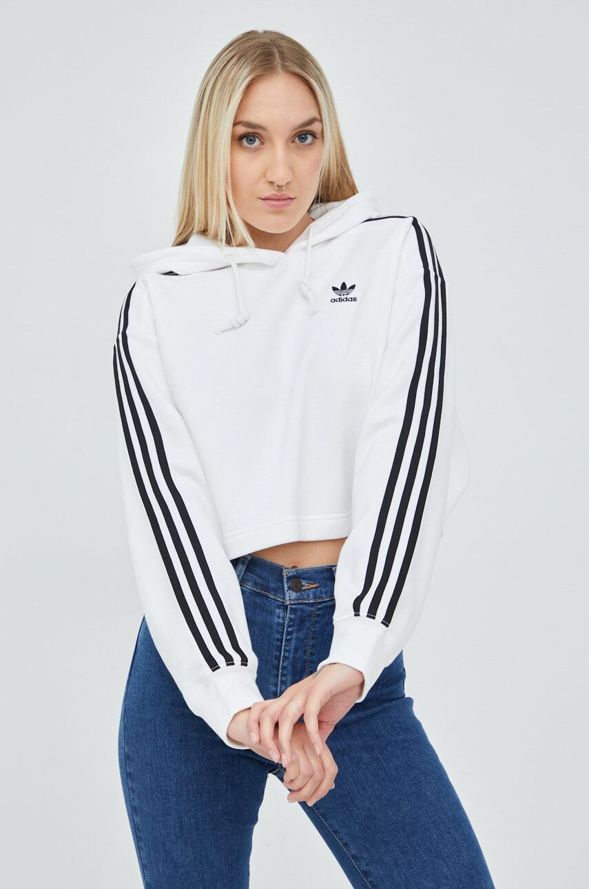 adidas Originals bluză HN5884 femei culoarea alb cu imprimeu HN5884-WHITE - Pled.ro