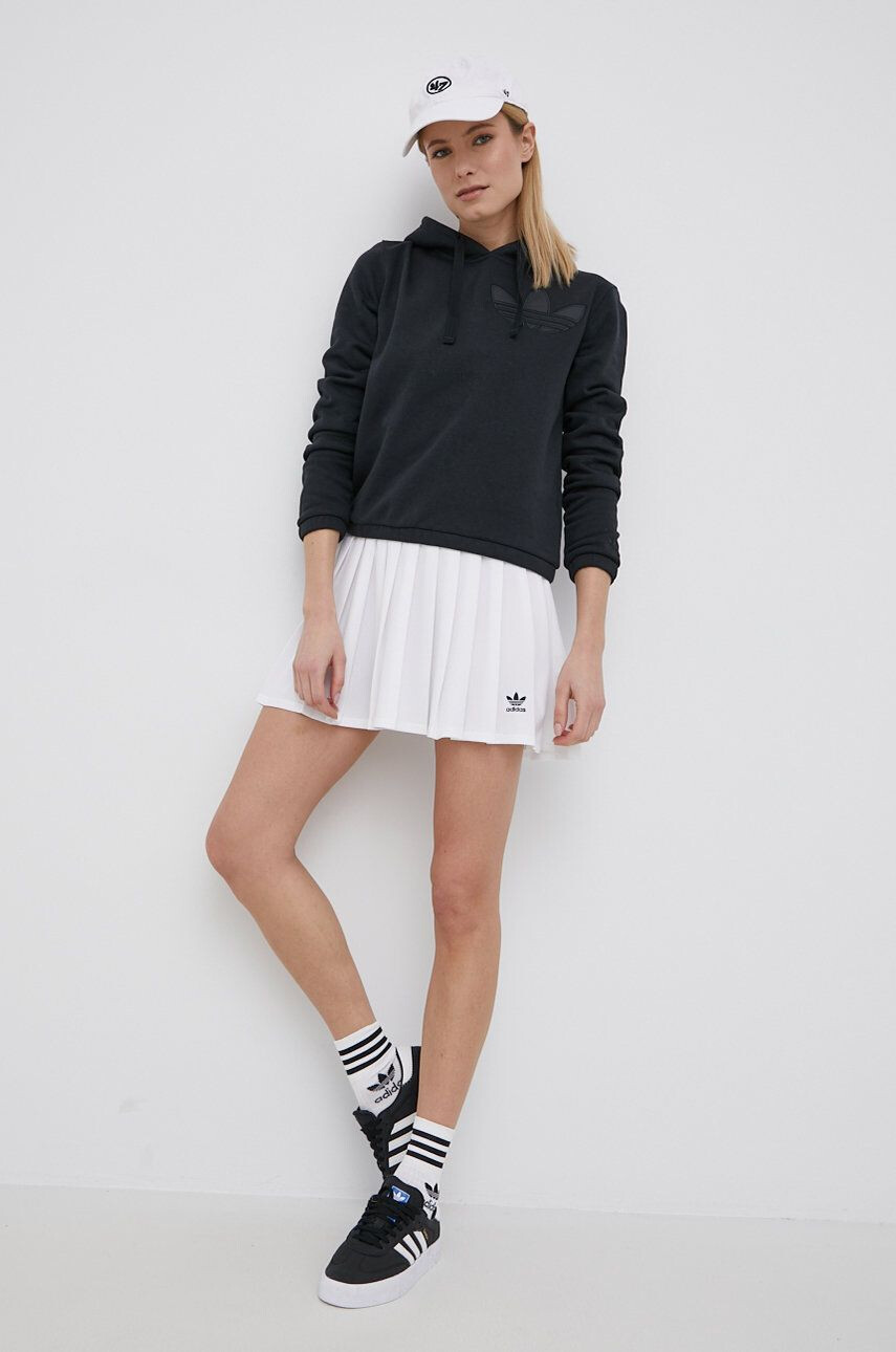 adidas Originals bluza Trefoil Moments HE4732 femei culoarea negru cu imprimeu - Pled.ro