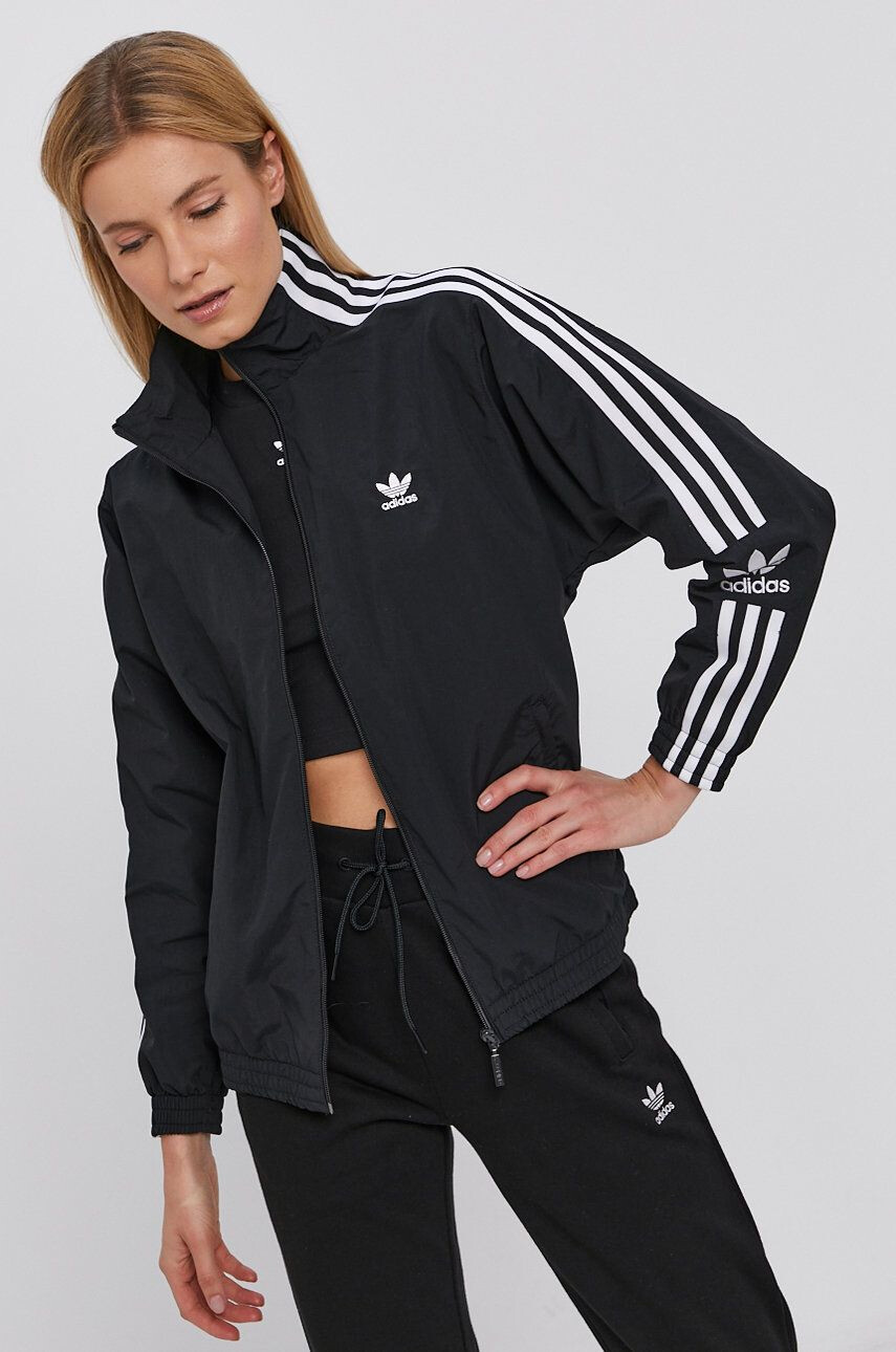 adidas Originals geaca barbati culoarea gri de tranzitie oversize - Pled.ro