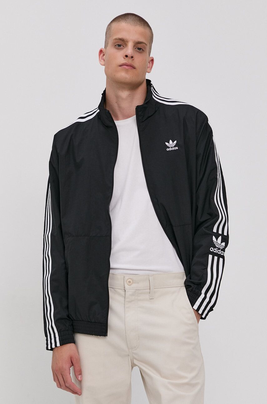 adidas Originals geaca femei culoarea roz de tranzitie oversize - Pled.ro