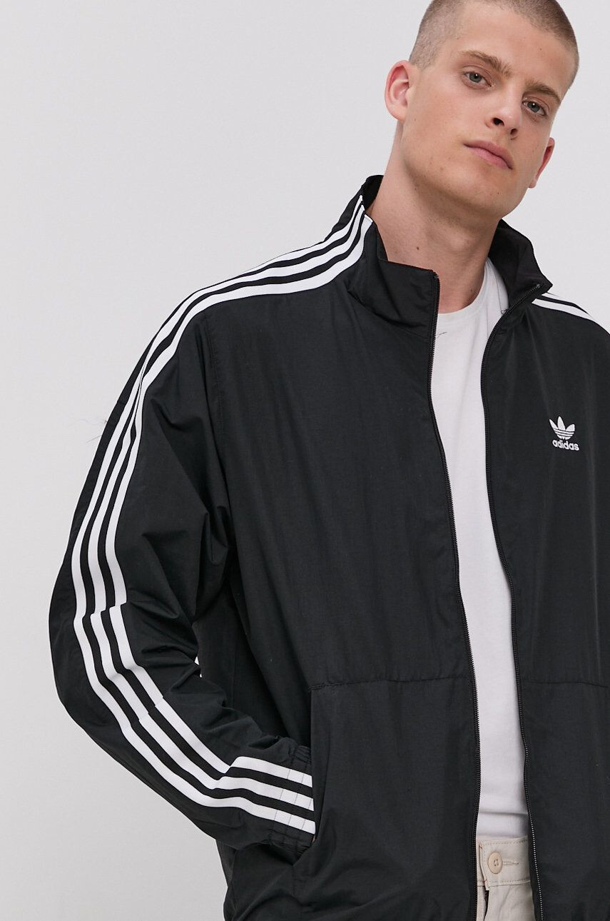 adidas Originals geaca femei culoarea roz de tranzitie oversize - Pled.ro