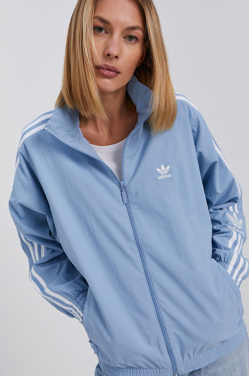 adidas Originals geaca femei culoarea bej de iarna oversize - Pled.ro