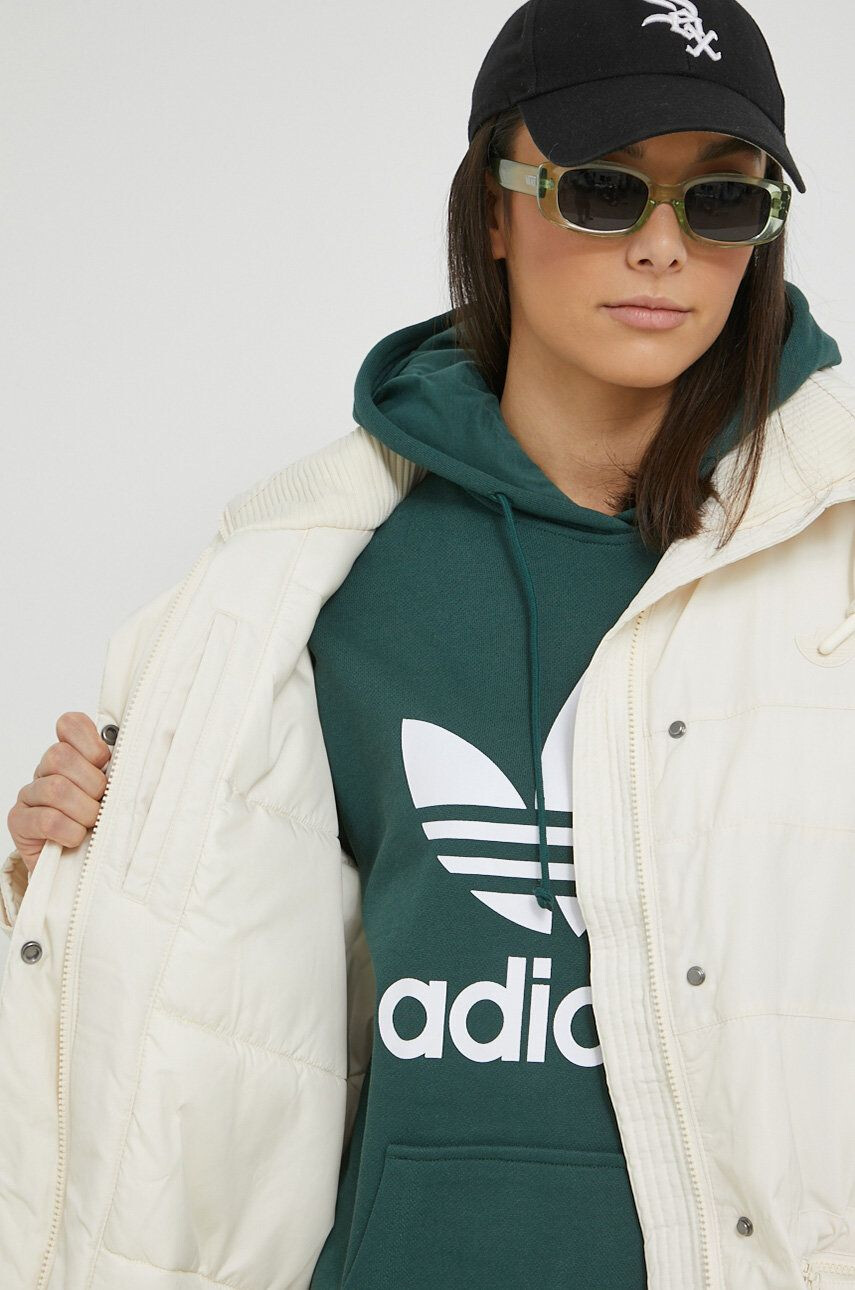 adidas Originals geaca femei culoarea bej de iarna oversize - Pled.ro