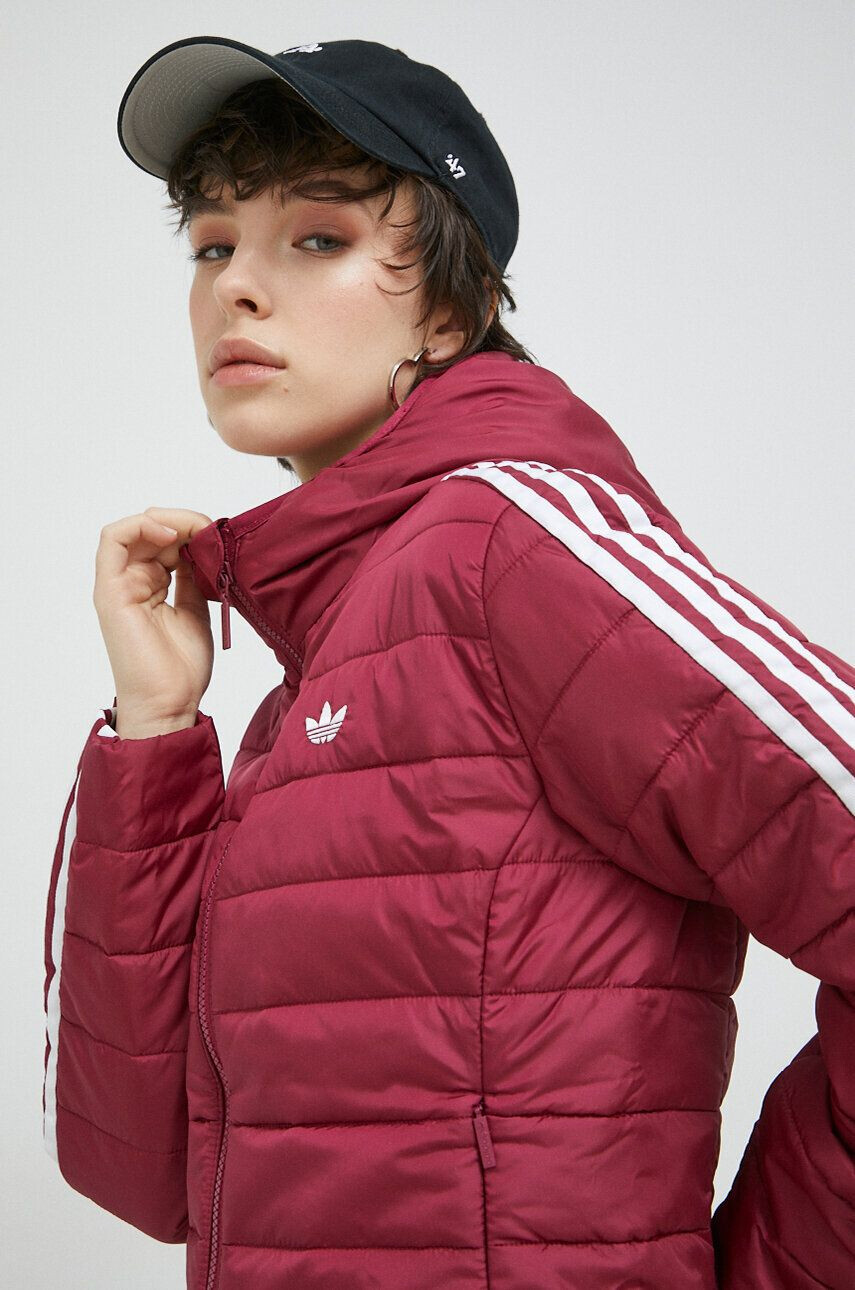 adidas Originals geaca femei culoarea bordo de tranzitie - Pled.ro