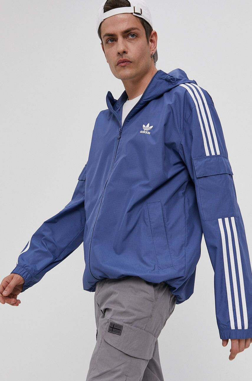 adidas Originals geaca barbati culoarea rosu de tranzitie - Pled.ro