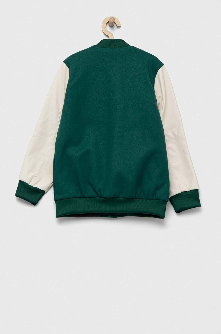 adidas Originals geaca bomber pentru copii culoarea verde - Pled.ro