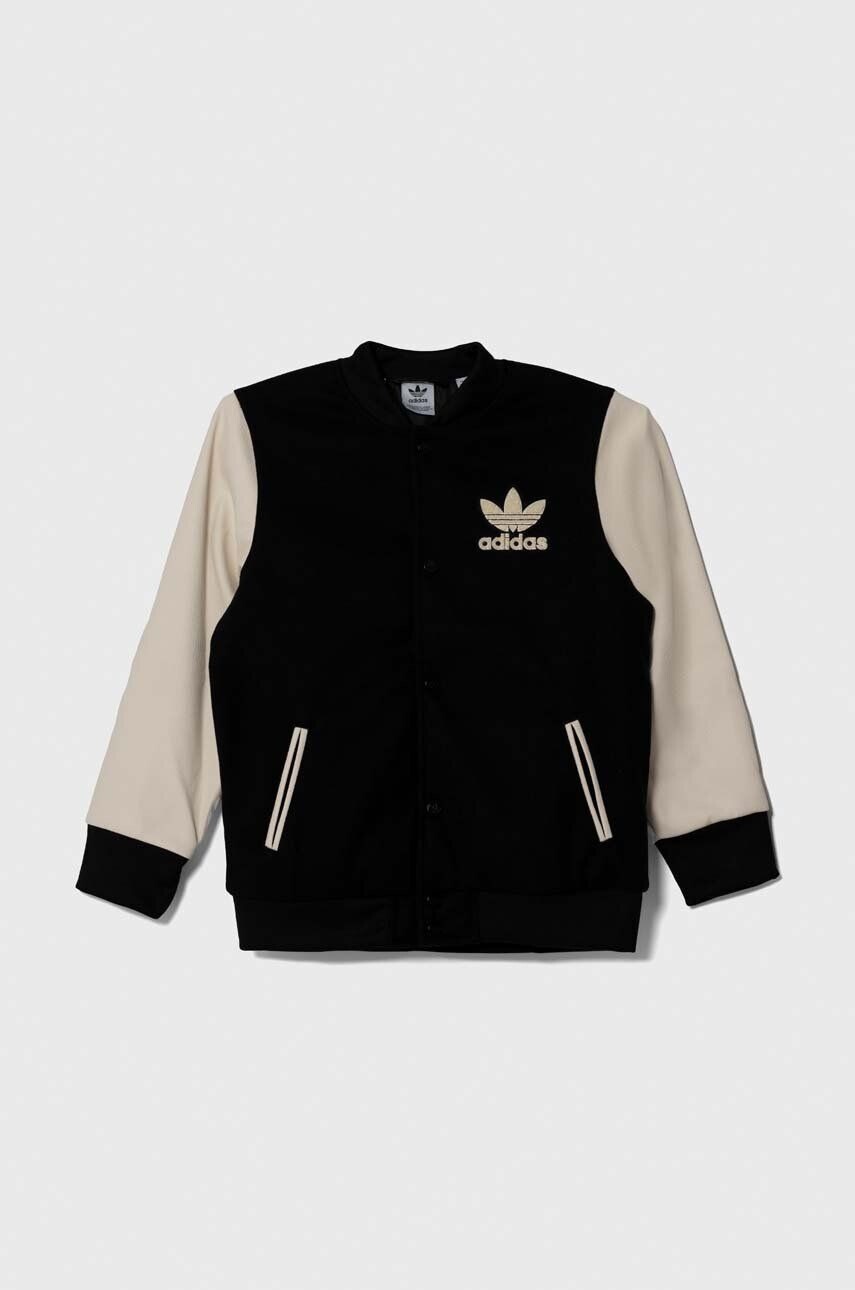 adidas Originals geaca bomber pentru copii culoarea negru - Pled.ro