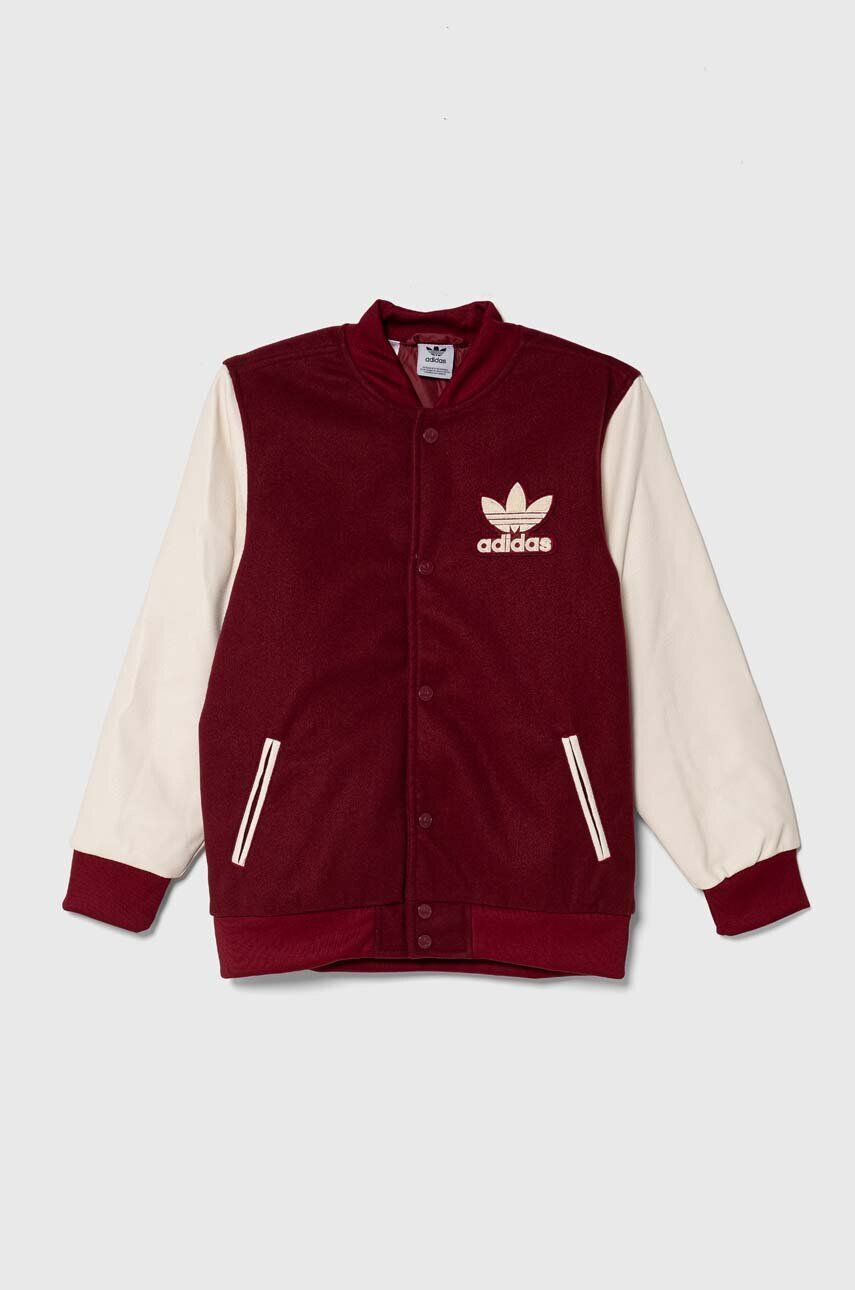 adidas Originals geaca bomber pentru copii culoarea rosu - Pled.ro