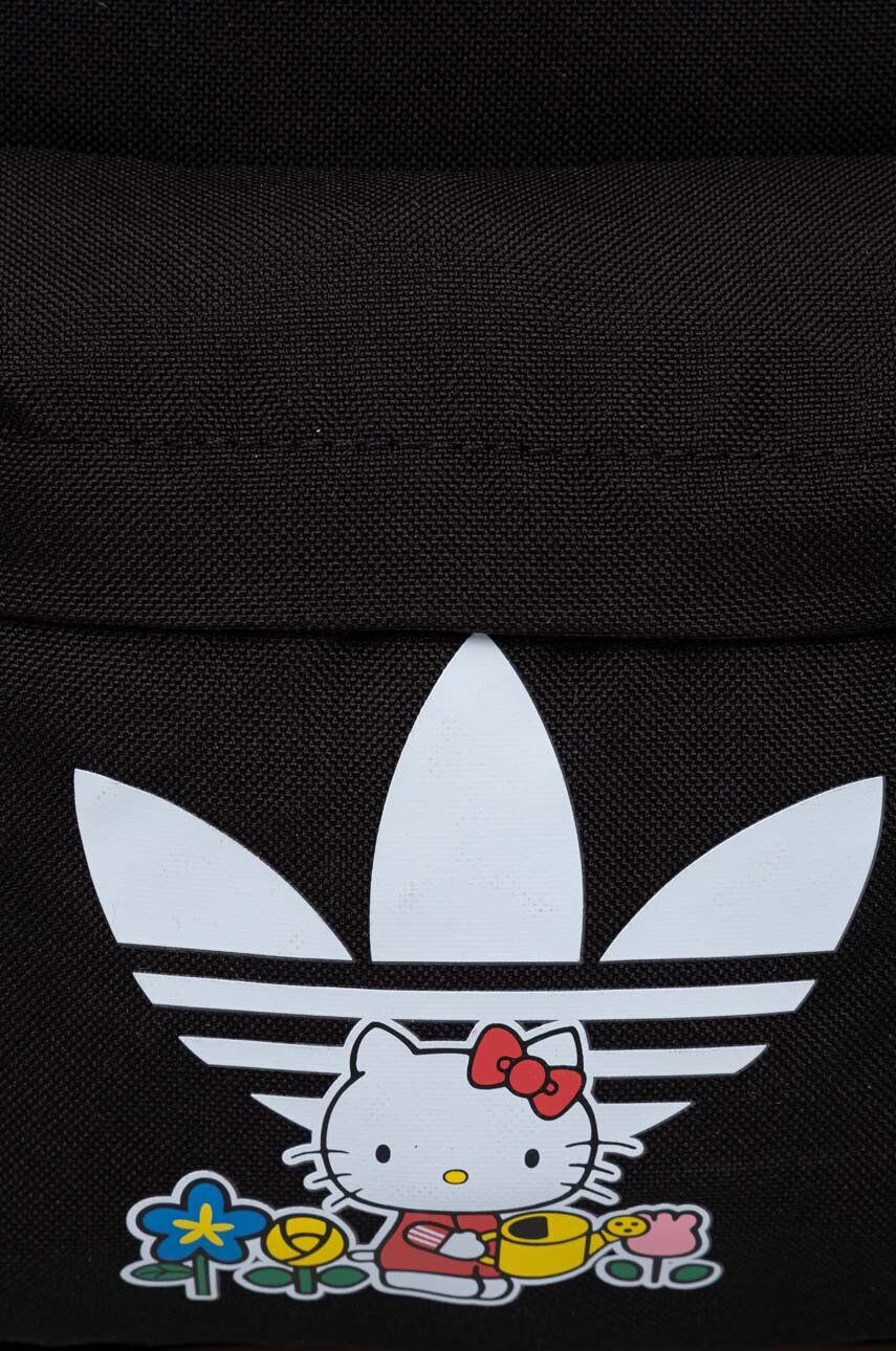 adidas Originals ghiozdan copii x Hello Kitty culoarea negru mic cu imprimeu - Pled.ro