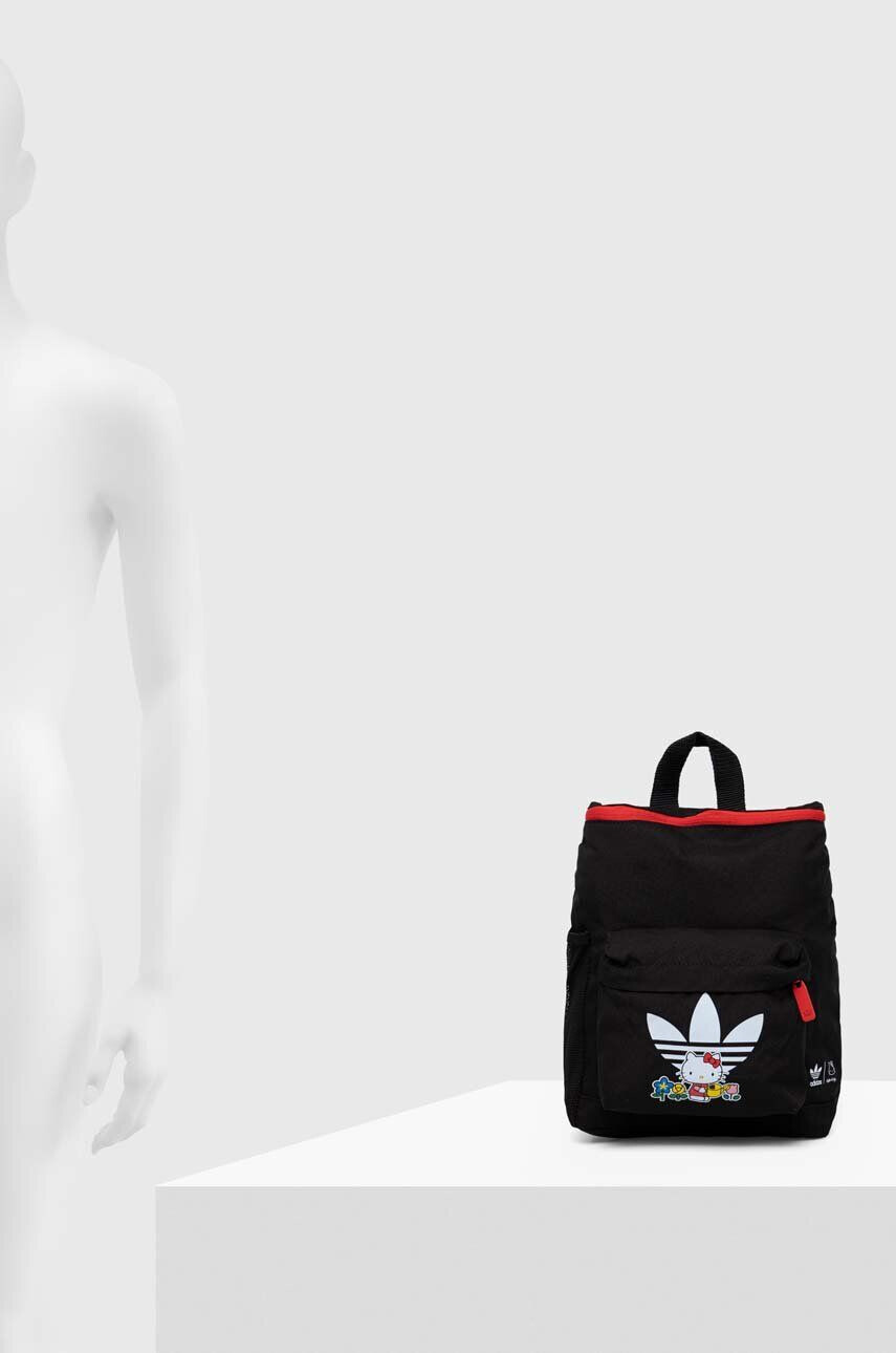 adidas Originals ghiozdan copii x Hello Kitty culoarea negru mic cu imprimeu - Pled.ro