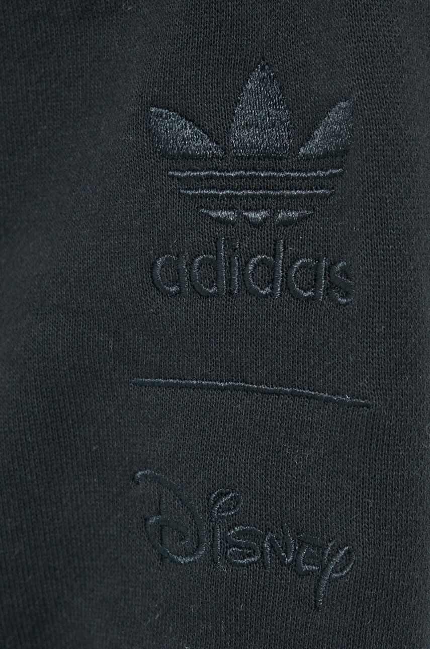 adidas Originals hanorac de bumbac femei culoarea negru cu imprimeu - Pled.ro