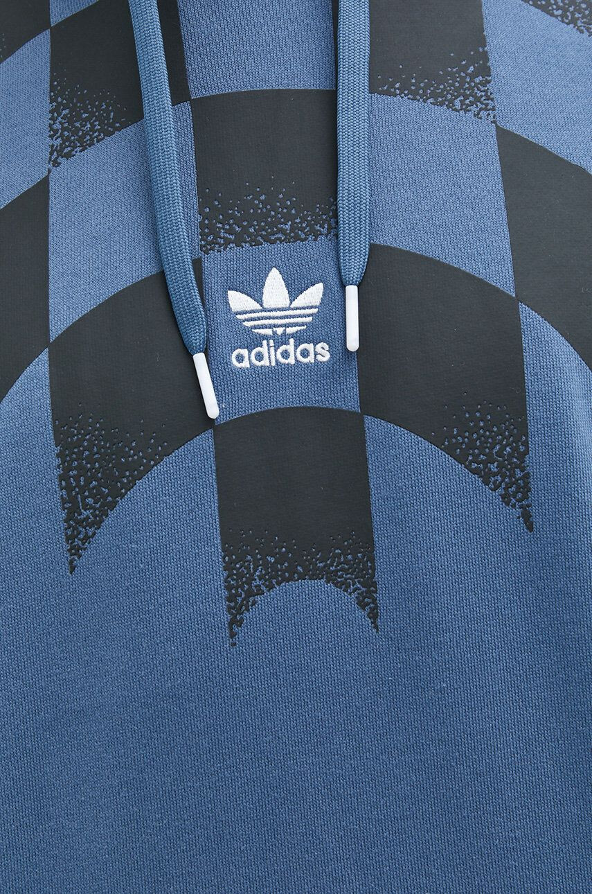 adidas Originals hanorac de bumbac barbati cu glugă cu imprimeu - Pled.ro