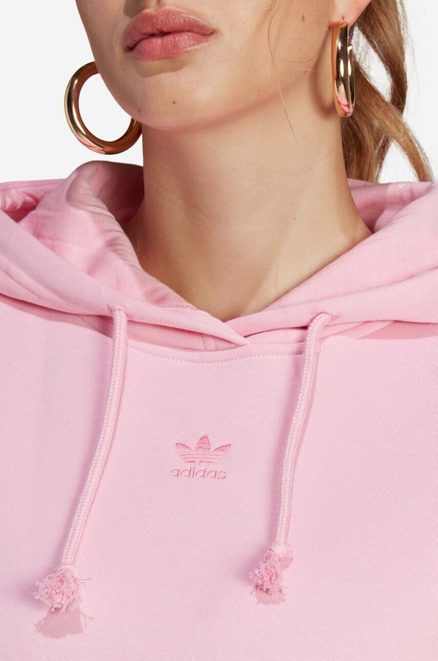 adidas Originals hanorac de bumbac femei culoarea roz cu imprimeu - Pled.ro