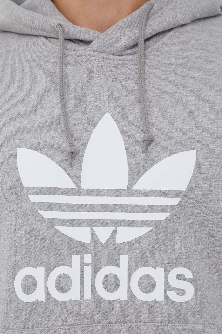 adidas Originals hanorac de bumbac barbati culoarea gri cu glugă modelator - Pled.ro