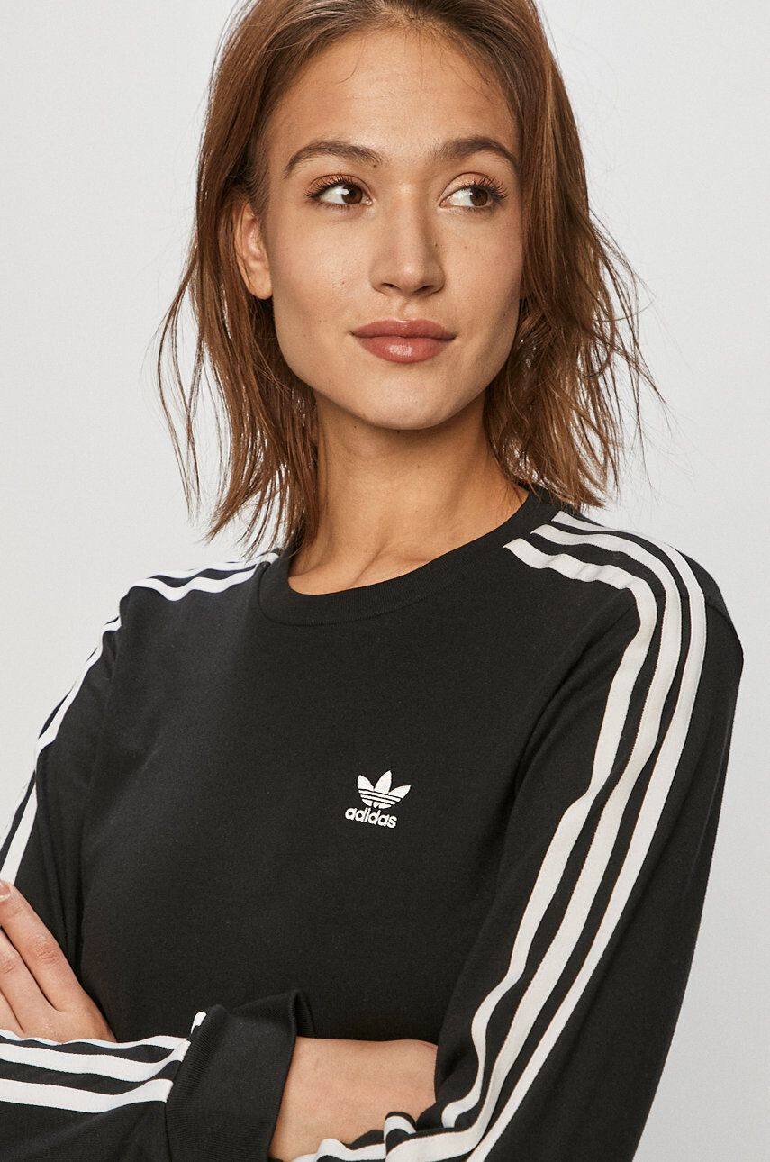 adidas Originals longsleeve femei culoarea negru - Pled.ro