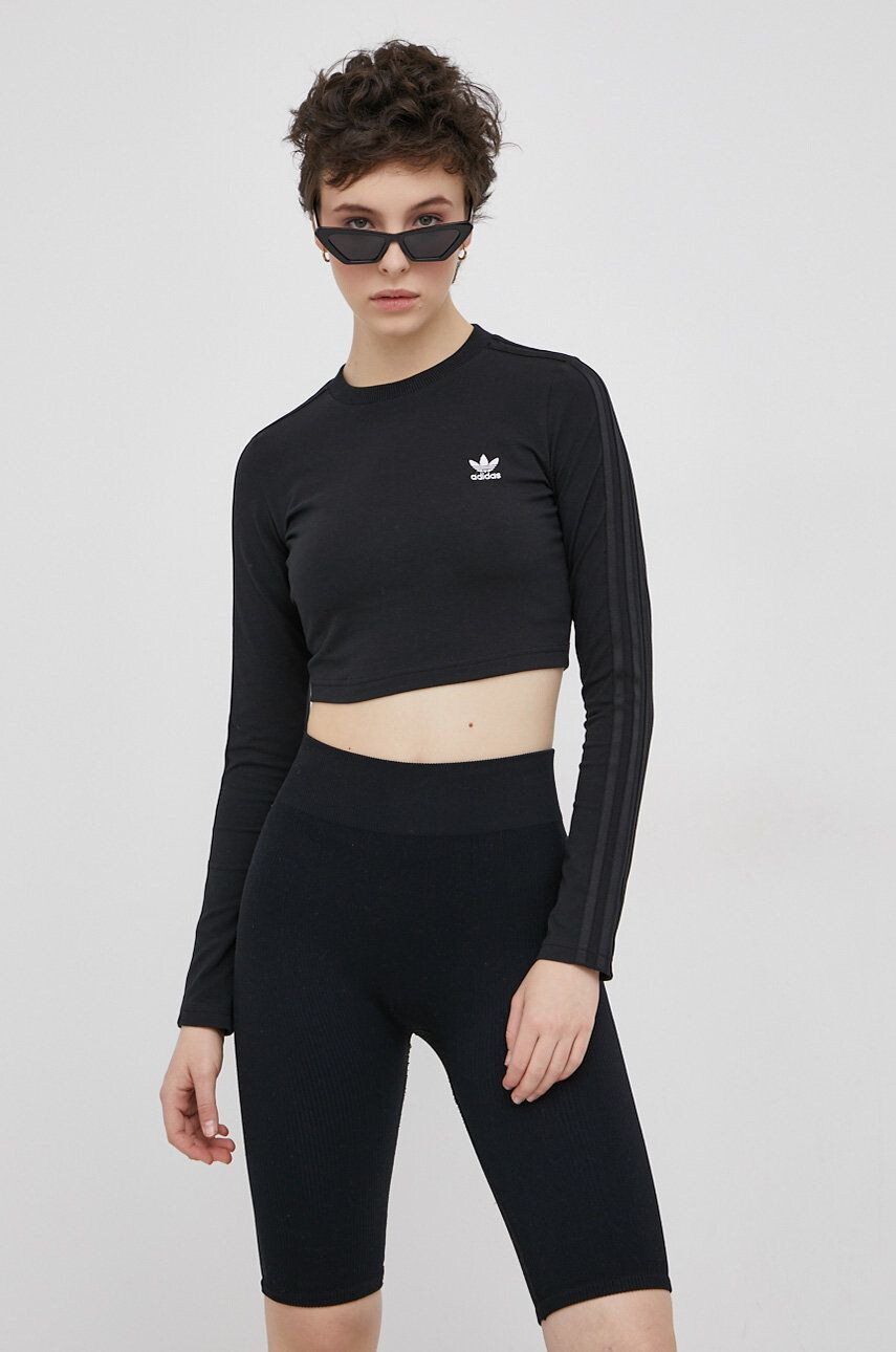 adidas Originals longsleeve HM4894 femei culoarea negru - Pled.ro