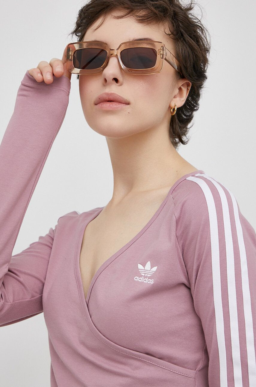 adidas Originals Longsleeve HE4957 culoarea roz - Pled.ro